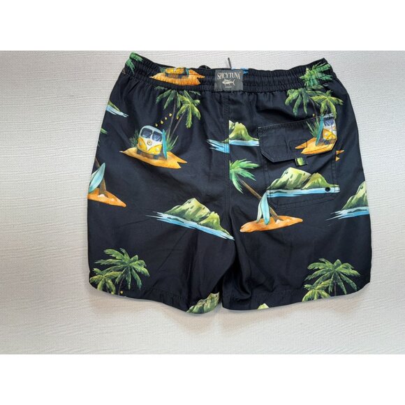 Spicy Tuna Mens Swim Trunks Swimwear Size S Black Tropical Beach Summer Casual - Picture 9 of 13